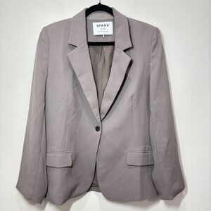 Spanx Carefree Crepe Blazer Women XL Taupe Brown Jacket Career Professional